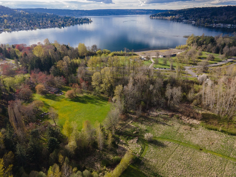 Aerial view of Lake Sammamish State Park